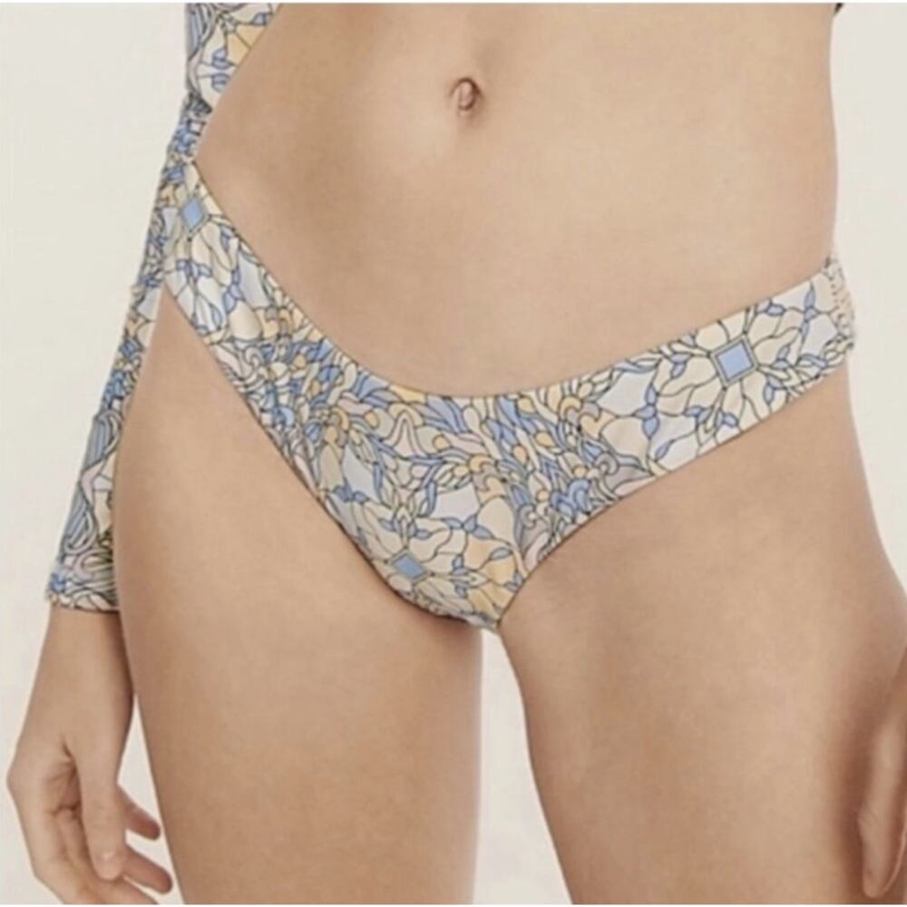 J Crew Active Curved Waist Cheeky Bikini Bottom Small Kaleidoscope Print BF153